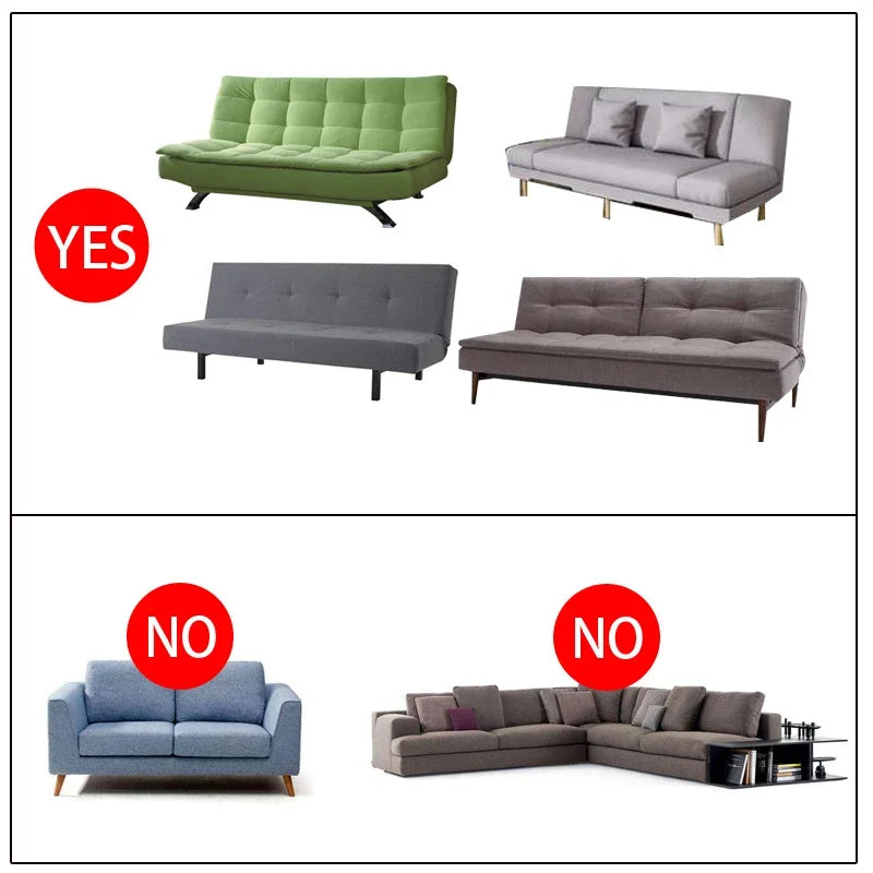Armless Futon Sofa Bed Cover – Polar Fleece Elastic Slipcover for Folding Furniture & Bench