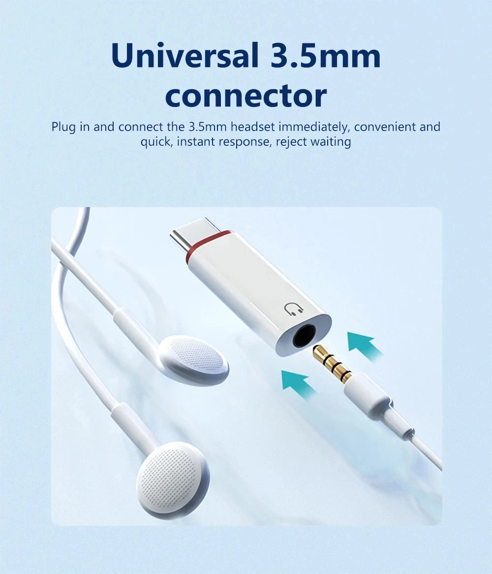 USB-C to 3.5mm Headphone Adapter for iPhone & Samsung