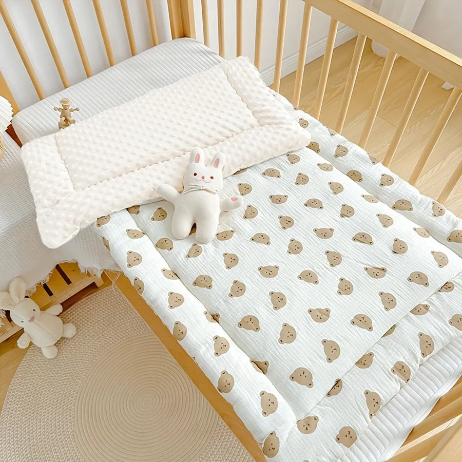 Baby Crib Mattress – Double-Sided Soft Polyester, 110x63cm, All-Season Newborn & Toddler