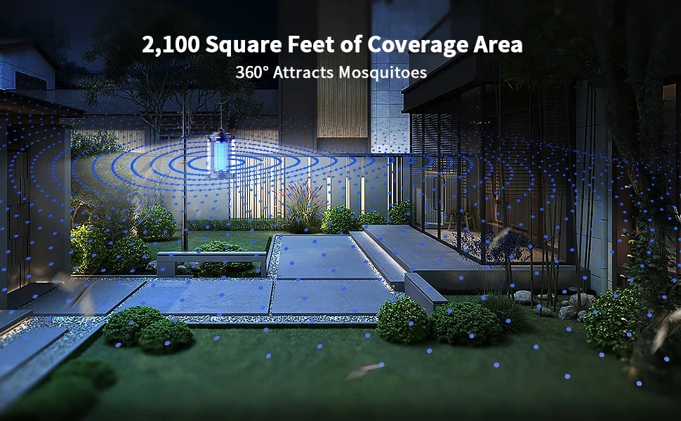 Outdoor Bug Zapper 4200V 15W — LED Mosquito Zapper & Electric Fly Trap for Yard & Backyard