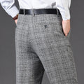 Men's Plaid Dress Pants — Flat Front Straight Leg Formal Suit Trousers