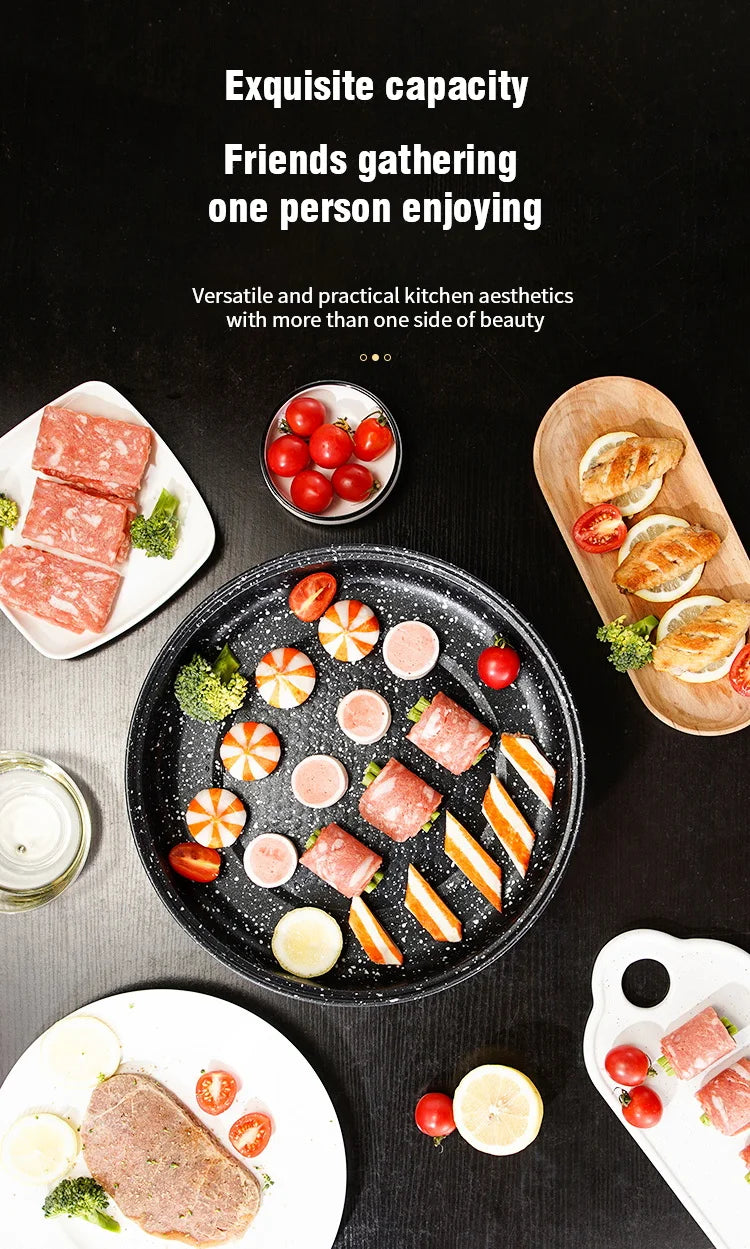 Electric MultiCooker Frying Pan — Non-Stick BBQ, Steak, Fish & Omelette Cooking Machine