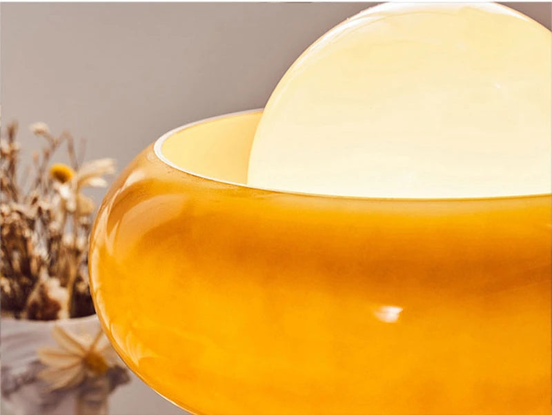 Bauhaus Glass Lamp – Red & Yellow Table or Floor