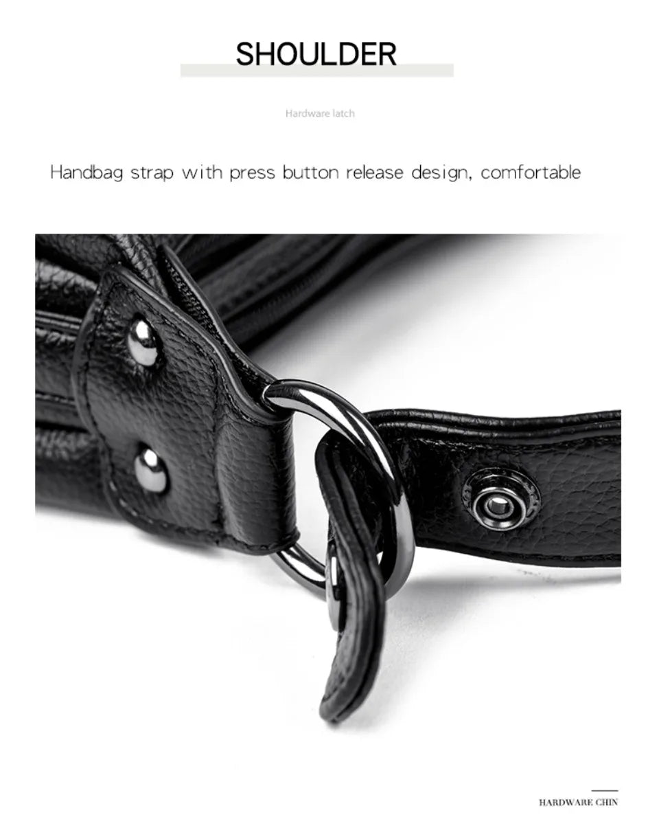 VANDERWAH Genuine Leather Two-Layer Flap Shoulder Bag – Luxury Crossbody Messenger Handbag for Women