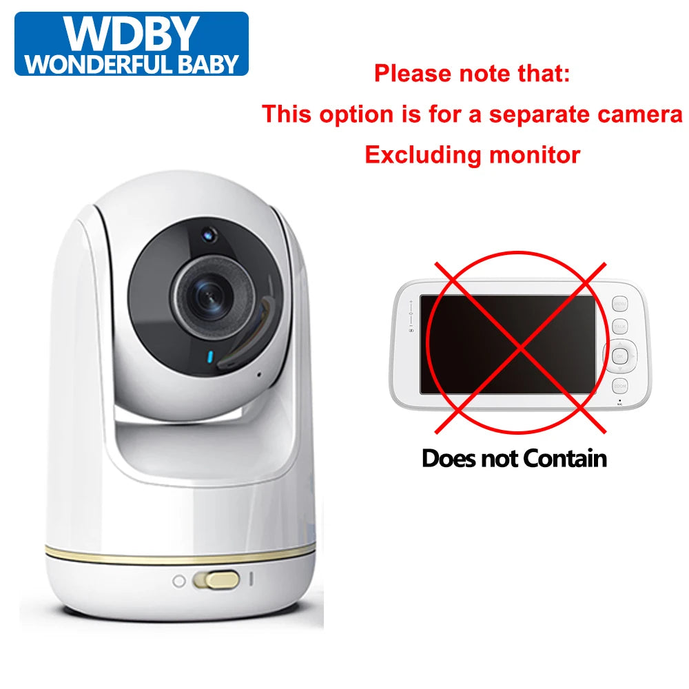 5" WiFi Baby Monitor – PTZ 355°, 3x Zoom, Night Vision, 2-Way Audio, App + Monitor, 22H Battery