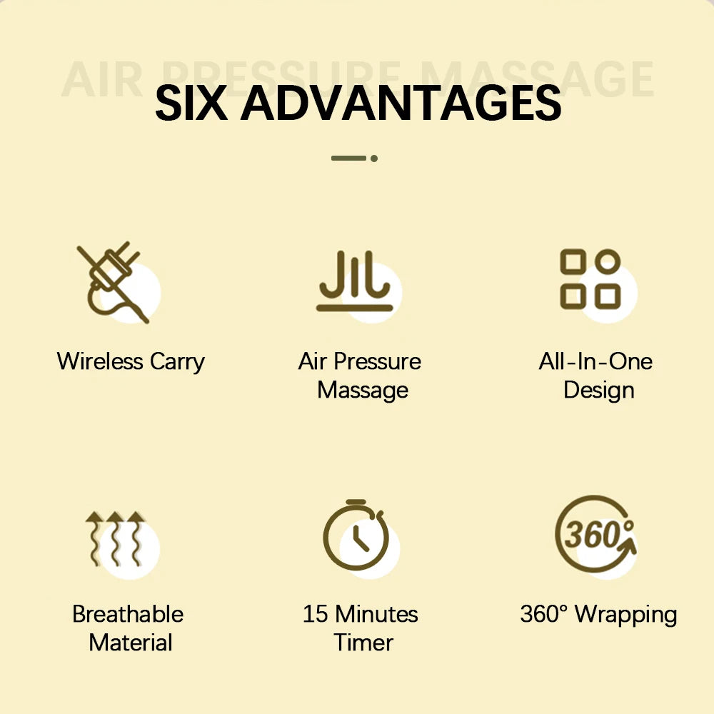 Wireless 360° Air Pressure Calf Massager — 3-Mode Airbag Leg & Foot Circulation Booster