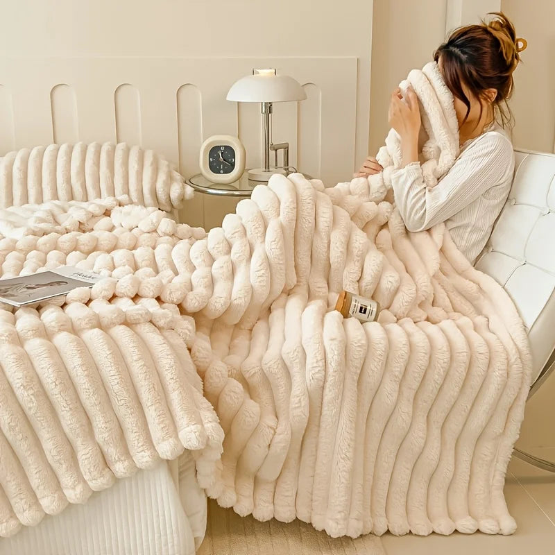 Faux Rabbit Fur Blanket – Plush Throw & Bedding Set Options