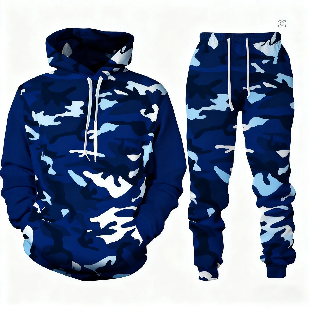Men's Santa Claus 3D Print Hoodie & Pants Jogging Set – Camouflage Co-Ord