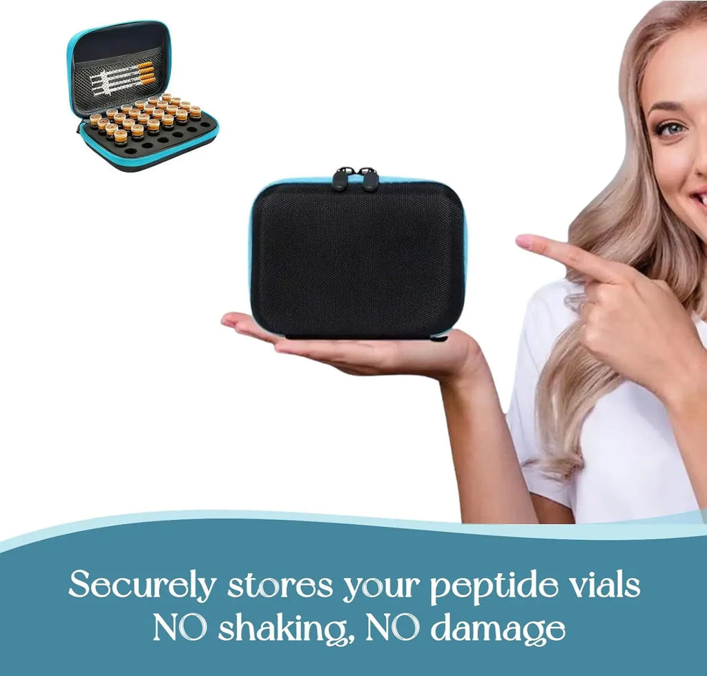 30-Grid Insulin Vial Storage Case – Portable Peptide Bottle Organizer for 1–3ml Vials