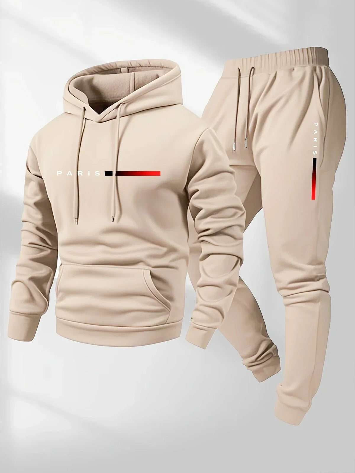 Men's Letter Print Hoodie & Long Pants Set – Spring Autumn Winter Warm Sport Tracksuit