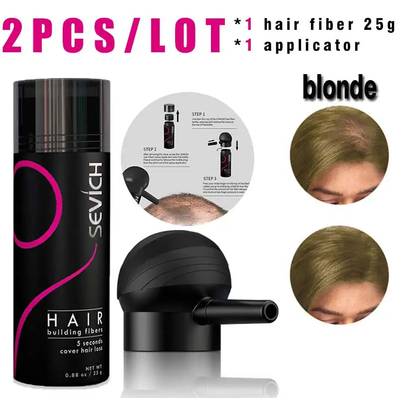 SEVICH Hair Building Fiber Set — Keratin Powder for Bald Spots & Hair Loss