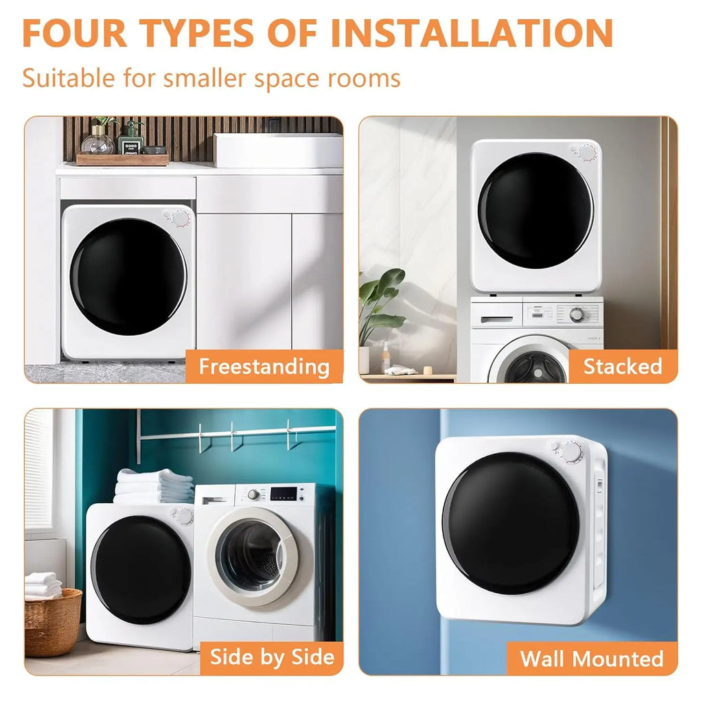 Portable Washer & Dryer Combo Set — 22 lbs Fully Automatic Washing Machine, 1.8 Cu Ft Dryer with 5 Drying Modes
