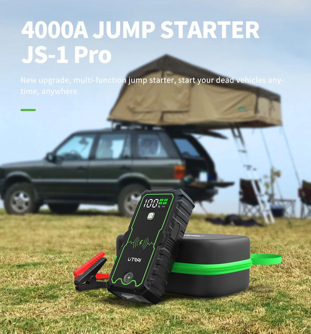 UTRAI 4000A Jump Starter — Portable 12V Car Battery Booster & Power Bank