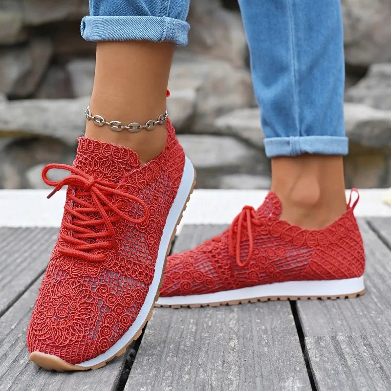 Women's Air Mesh Lace-Up Sneakers