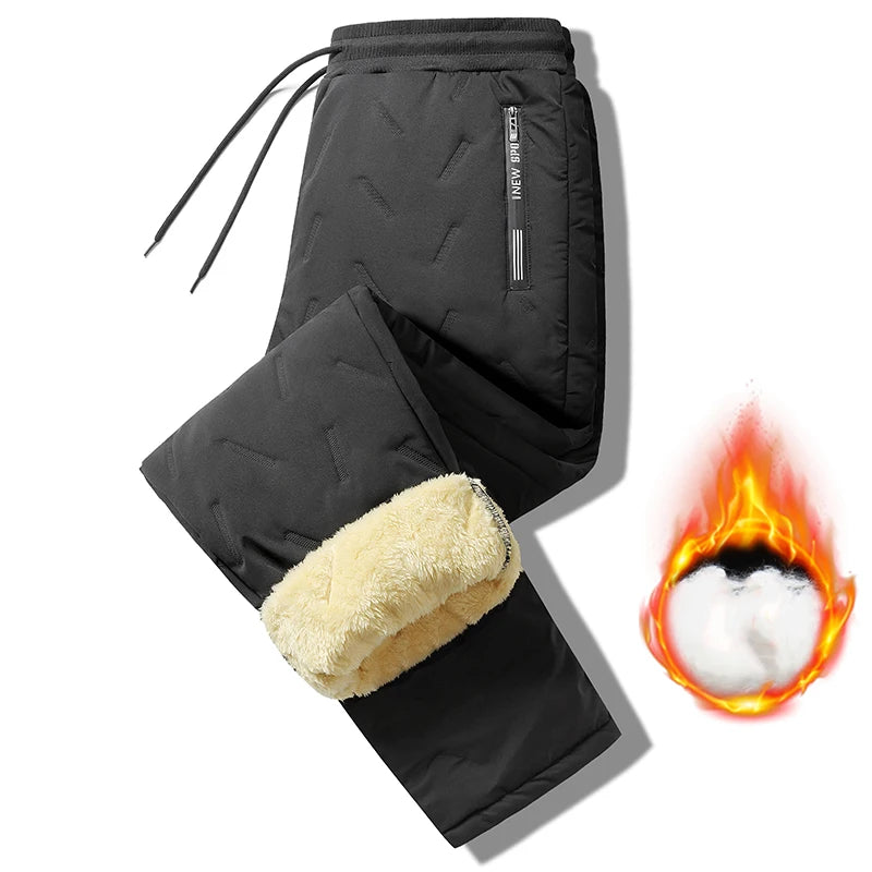 Women's Warm Plush Straight Leg Drawstring Pants — Thickened Winter Sport Trousers