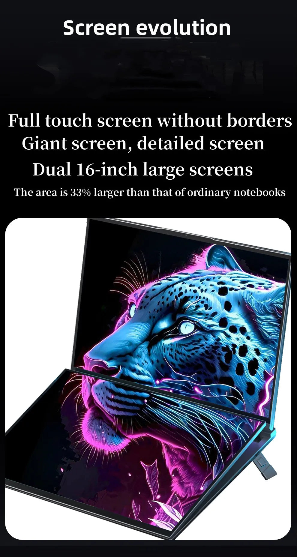 GLF-S1 16"+16" Dual-Screen Laptop – Intel 12th Gen, Up to 32GB DDR4, 2TB SSD, Dual Touch, Windows 11
