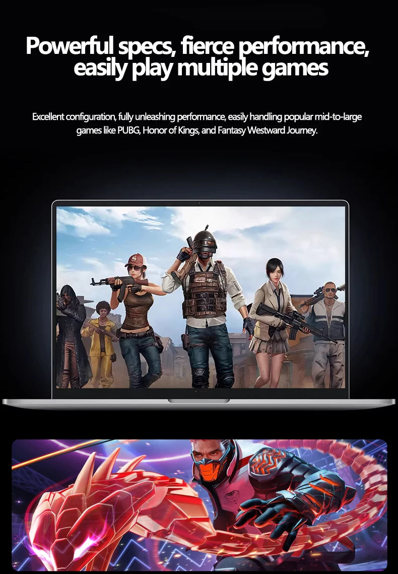 15.6" Intel Slim Laptop – Fingerprint, Backlit Keyboard, Up to 32GB DDR4, 2TB SSD, Windows 11