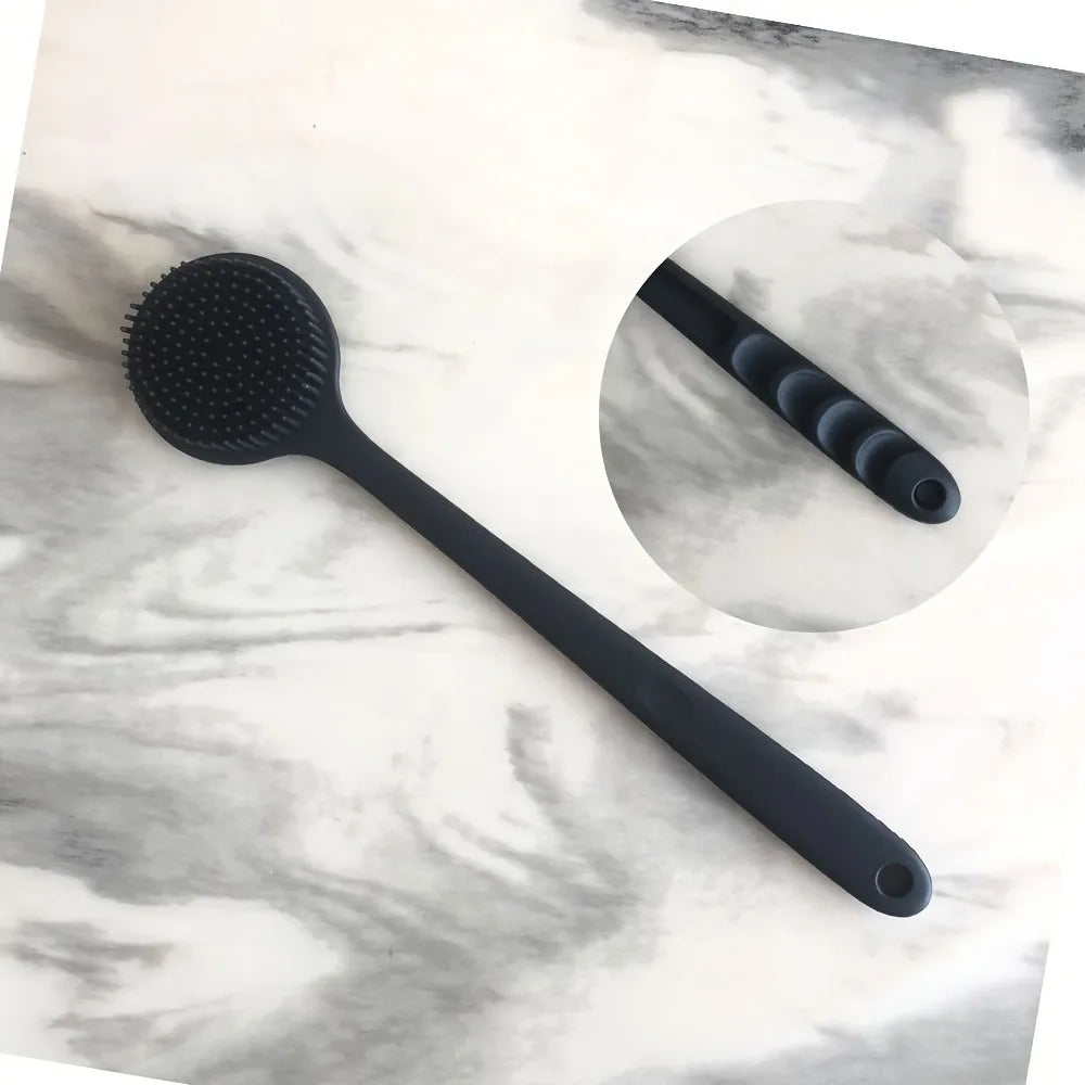 Soft-Bristle Long-Handle Bath Brush – Back Scrubber, Shower Massager & Body Exfoliator
