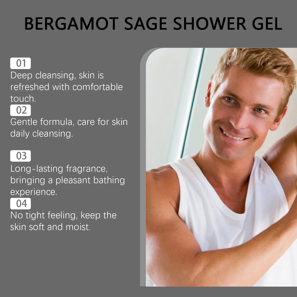 Men's Lasting Fragrance Shower Gel 100ml – 4 Scents, Deep Cleansing & Natural Plant Extract