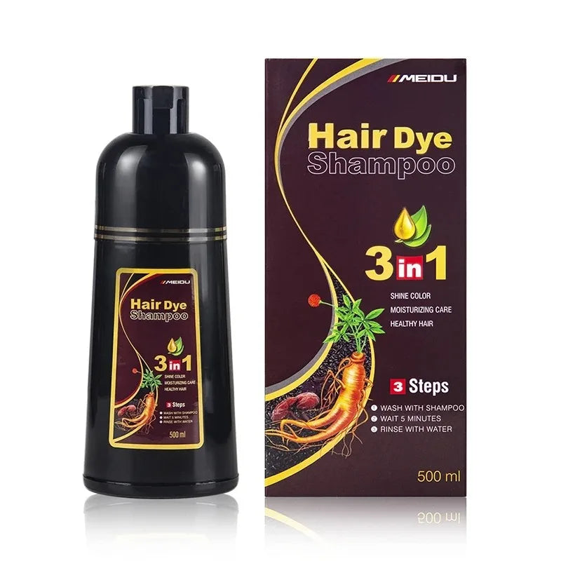 30ml/500ml 3-in-1 Quick Hair Dye Shampoo Natural Black Herbal Hair Dye Moisturizes Mild Hair Dye Conditioner Hair Care Products