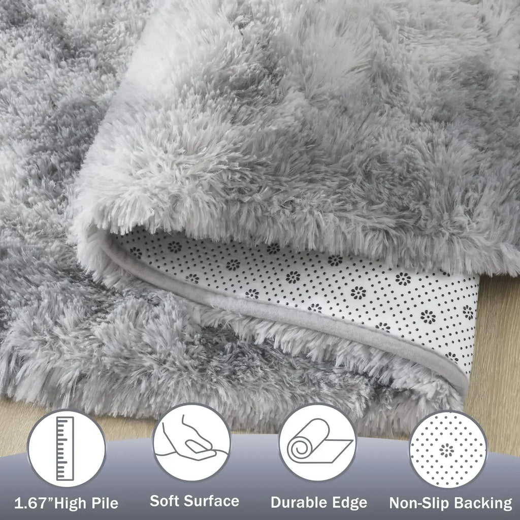 VIKAMA Solid Oval Rug – Soft Non-Slip Hallway Doormat & Bedroom Bedside Carpet
