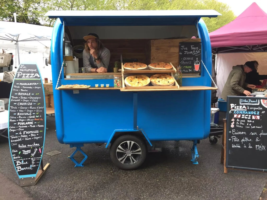 Custom Food Truck Cart — Burger & Fast Food Design with Dual Sinks & Non-Slip Floor
