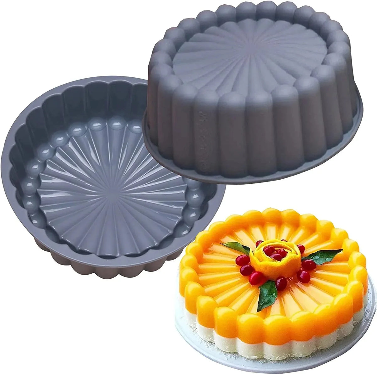 Silicone Cake Mold – Fluted Round Baking Pan