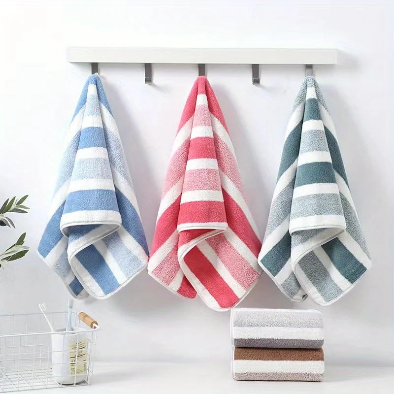 Super Soft 8-Piece Bath Towel Set – No-Shed Striped Hotel Quality, 2 Large, 2 Medium, 4 Small