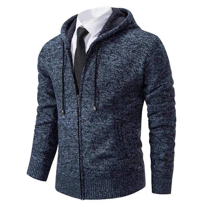 Men's Fleece Zip Cardigan Jacket — Warm Casual Layering Piece