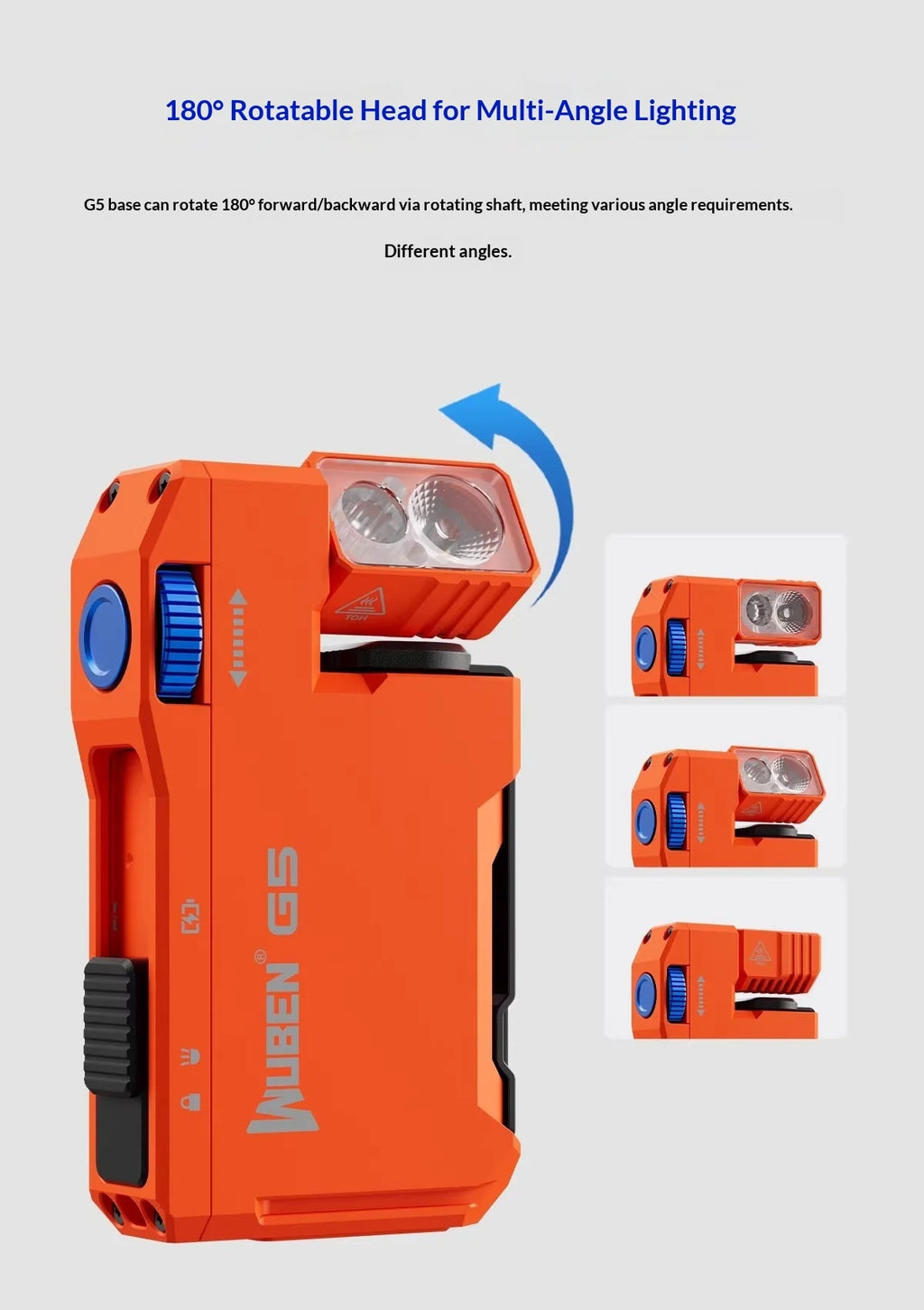 Wuben G5 Rechargeable EDC Pocket Flashlight – 400 Lumens, Dual Light Sources & RGB Light
