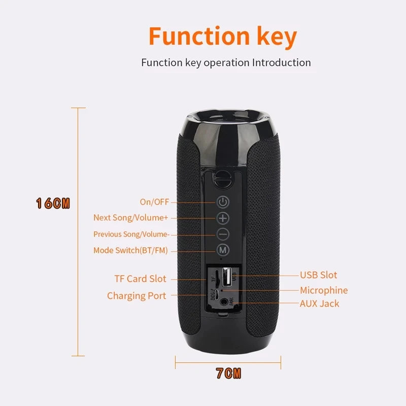 Wireless Portable Bluetooth Speaker — 360° Sound, Waterproof & Long Battery Life