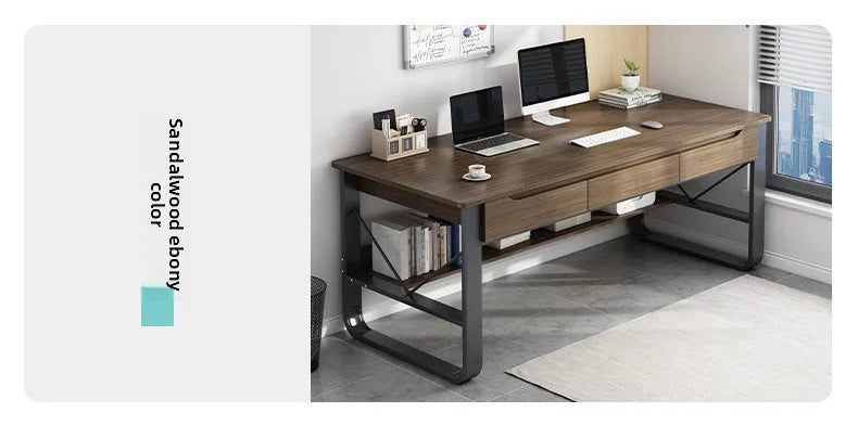 Multifunctional Computer Desk with Drawers — Metal Frame Student Study Desk, Multiple Sizes & Finishes