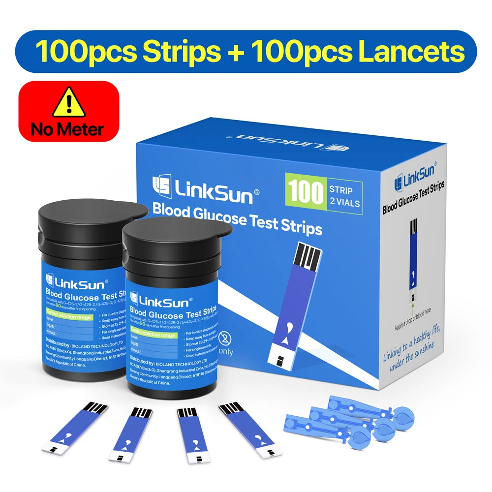 Linksun Blood Glucose Test Strips & Lancets for G-425-2, G-425-3, G-427B – 50 to 500PCS