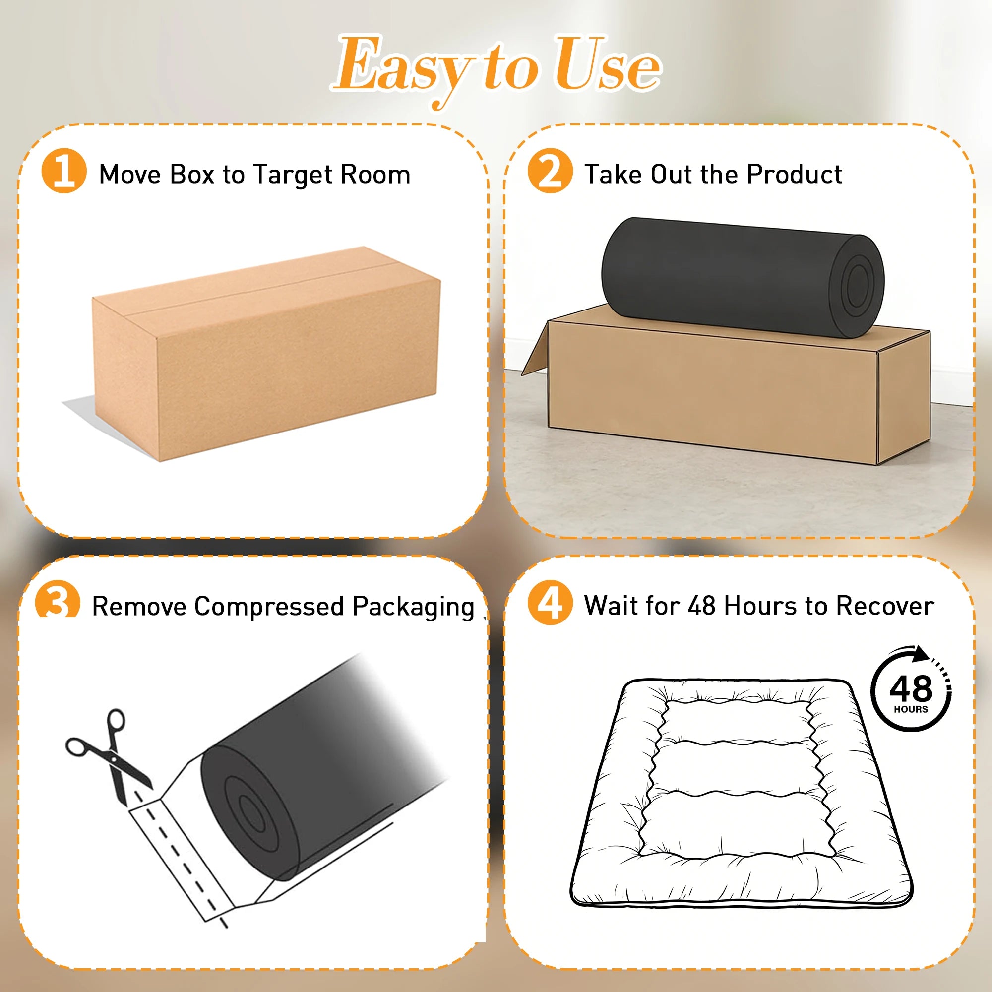 No More Back Pain — JHK 4" Soft Floor Mattress | 5-Layer High-Density Foam, Washable Cover, Foldable Twin Full Queen