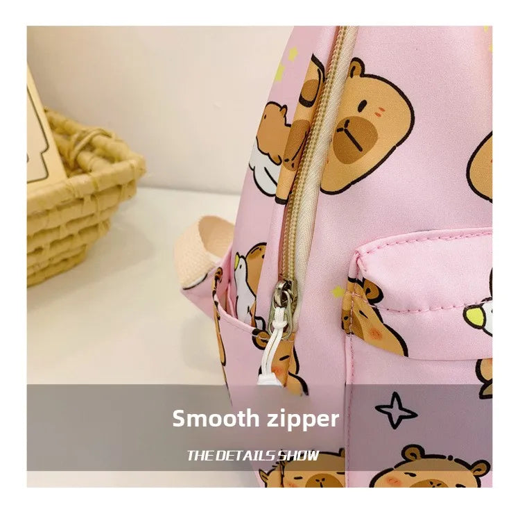 Capybara Backpack – Kids Nylon School Bag