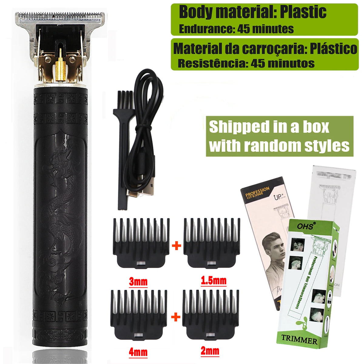 OHS Dragon Vintage T9 Professional Hair Clipper – Carving & Beard Trimmer, CE Certified