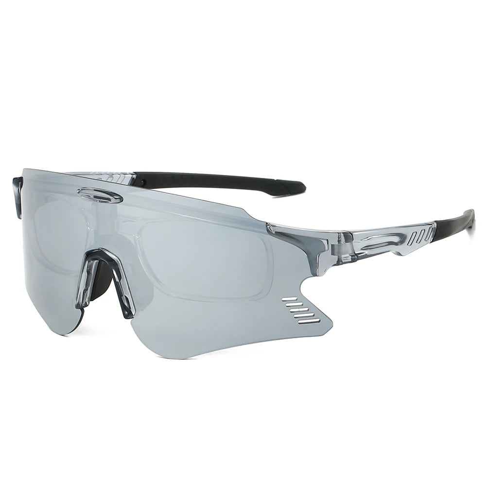 KAMMPT Oversized Sports Cycling Sunglasses | Mirror Anti-UV Windproof Protective Shades for Men & Women