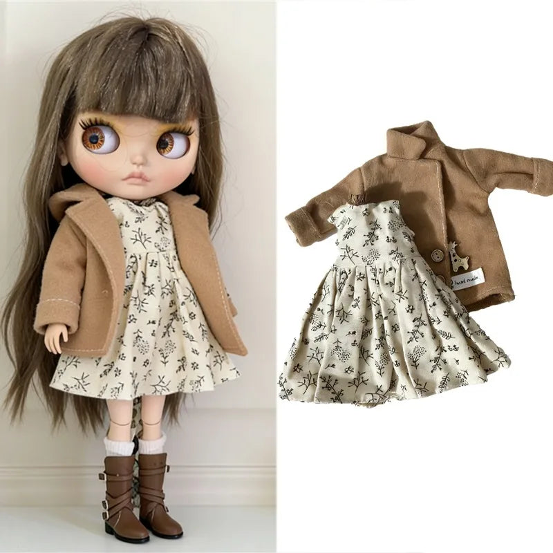Blythe Doll Outfit Clothing Set – Princess Lace Maid Skirt & Vintage Dress Accessories for OB24 OB22 1/6