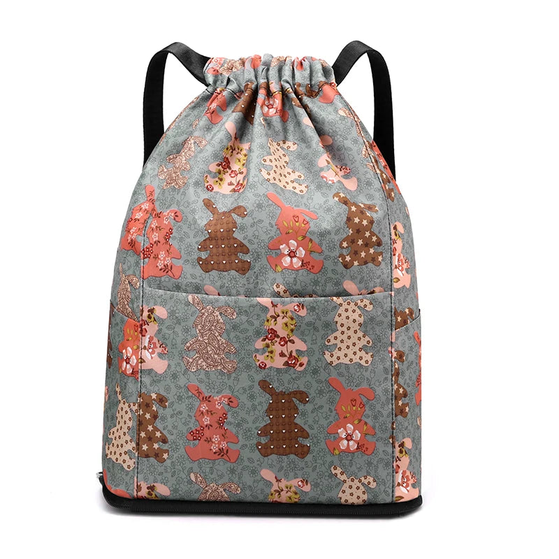 Women's Drawstring Backpack – Foldable Nylon Daypack