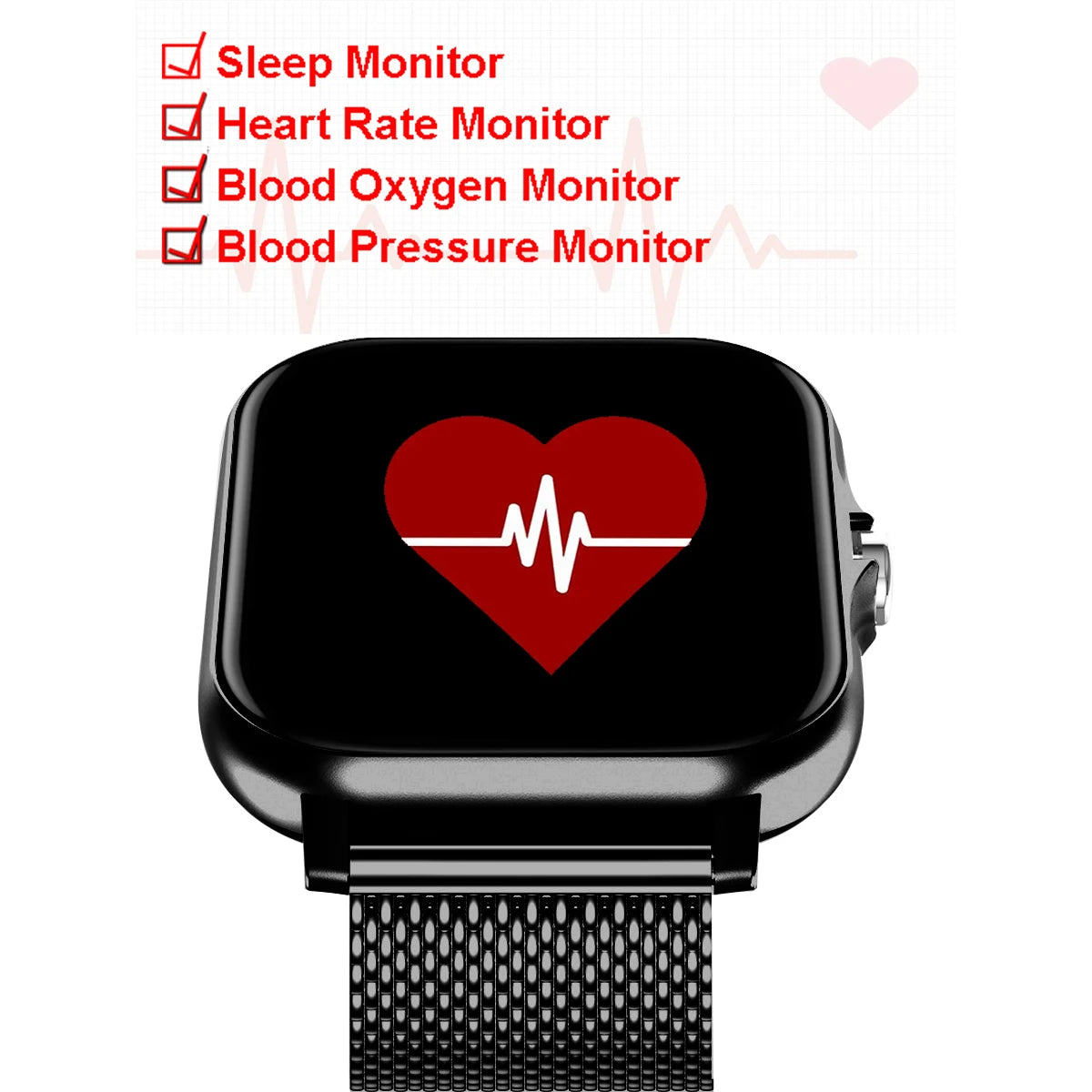 1.83" Waterproof Smart Watch – Answer Calls Sleep Monitoring Sports Pedometer for iPhone & Android