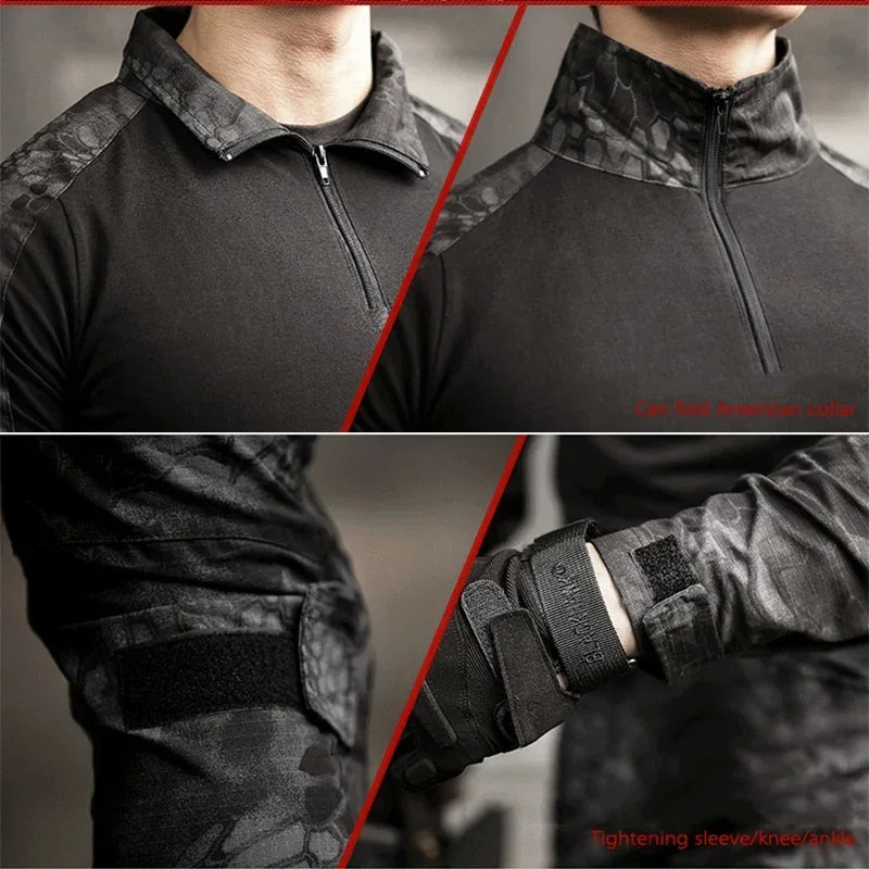 Men's Tactical Outdoor Training Suit – Hunting Shirt, Cargo Pants & Multi-Piece Uniform Set