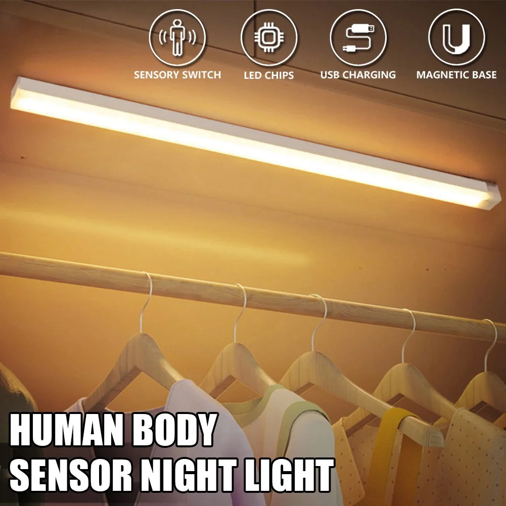 Motion Sensor LED Night Light – USB-C Rechargeable, 3 Color Temps, Wireless Cabinet & Staircase Lamp