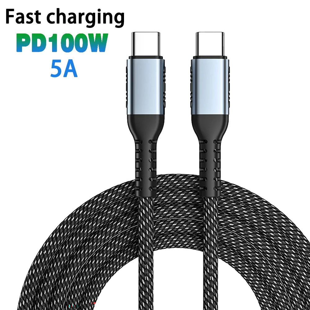 USB-C Ultra Fast Charge Cable with E-Marker Chip – PD 240W/100W/60W, 1m to 2m, 3 Colors