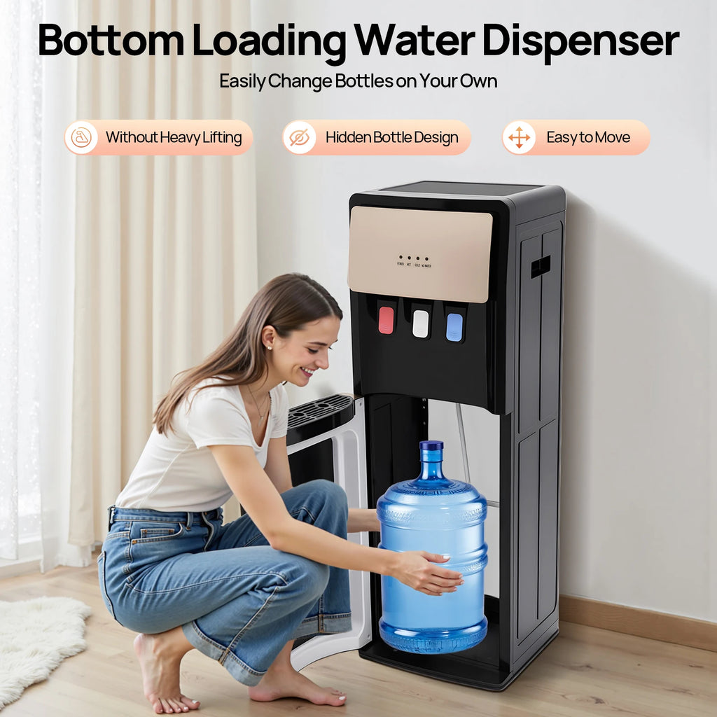 Bottom-Loading Hot & Cold Water Dispenser — Standing Water Cooler for Home & Office | 110V/220V