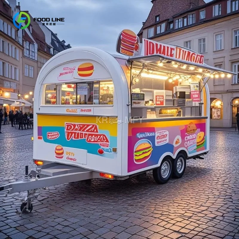 Small Stainless Steel Food Cart – Customizable Street Ice Cart for Restaurant & Bakery
