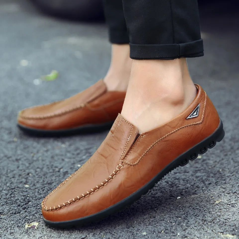 Men's Genuine Leather Slip-On Loafers