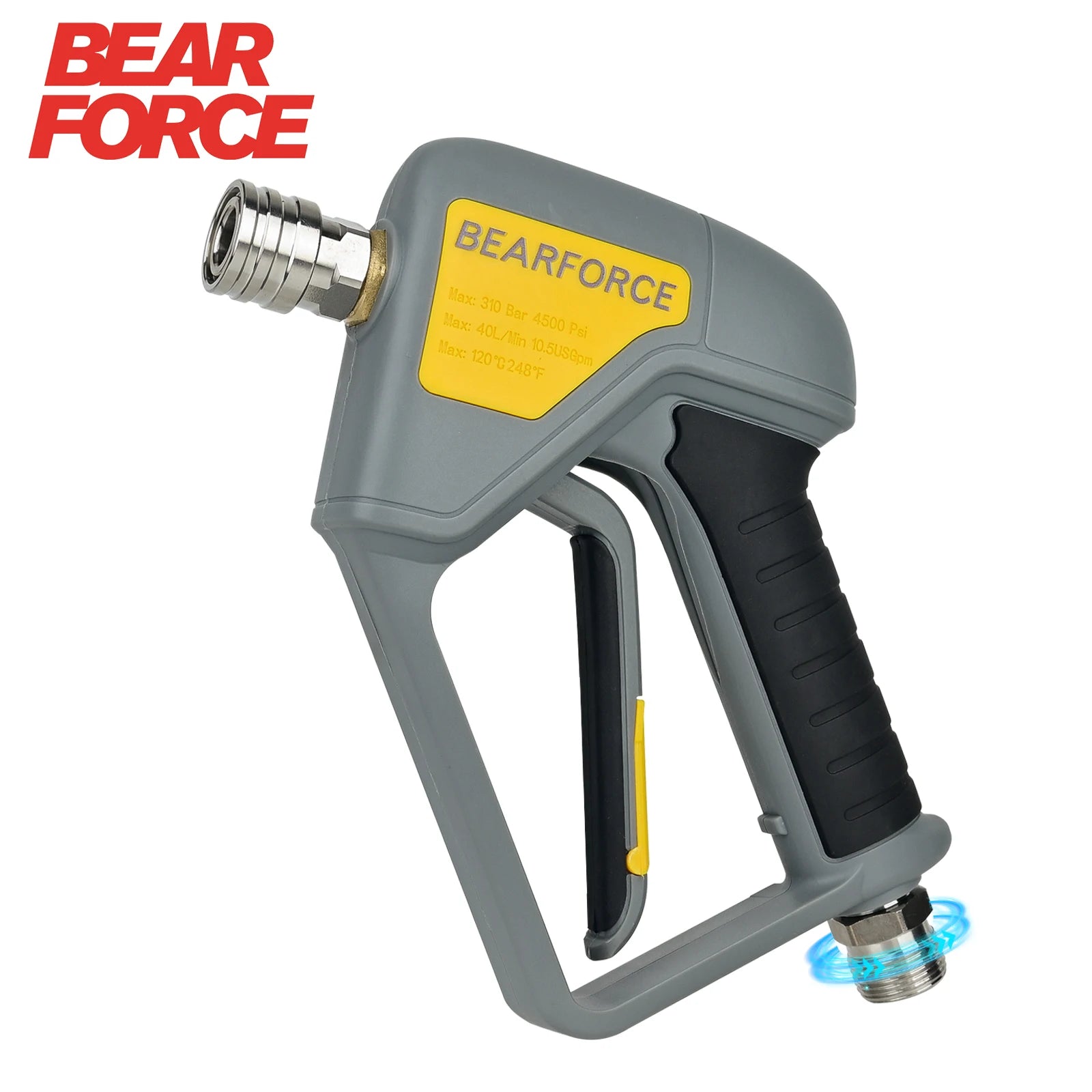BEAR FORCE Pressure Washer Spray Water Gun — M22-14mm Inlet with Quick Connector for Nozzles, Wand & Foam Cannon