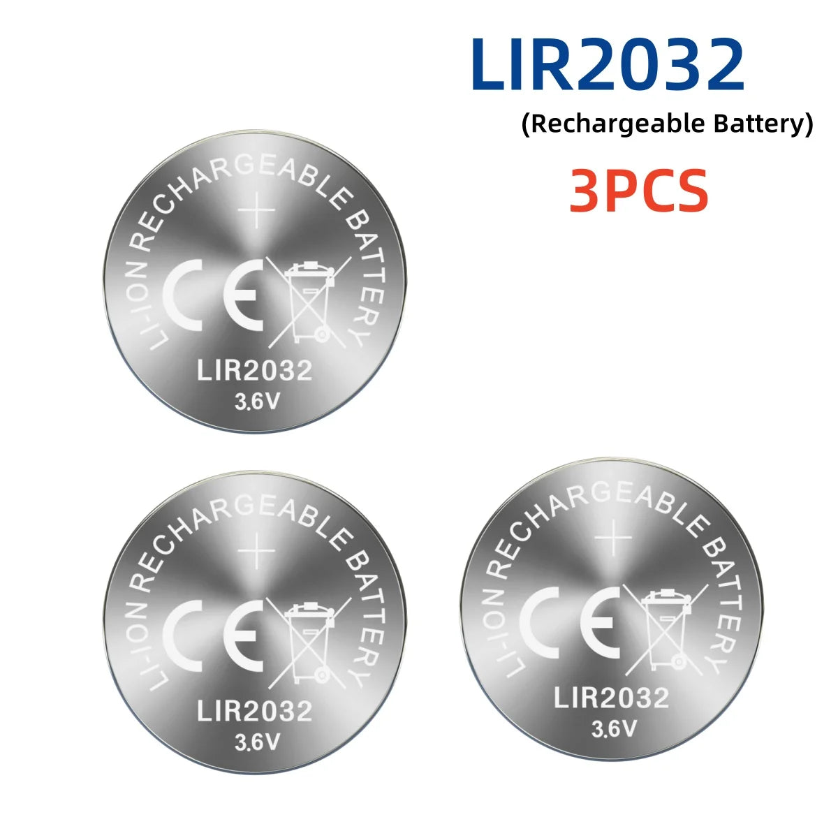 LIR2032 3.6V Rechargeable Button Battery – Lithium Coin Cell for Car Keys with Charger Option