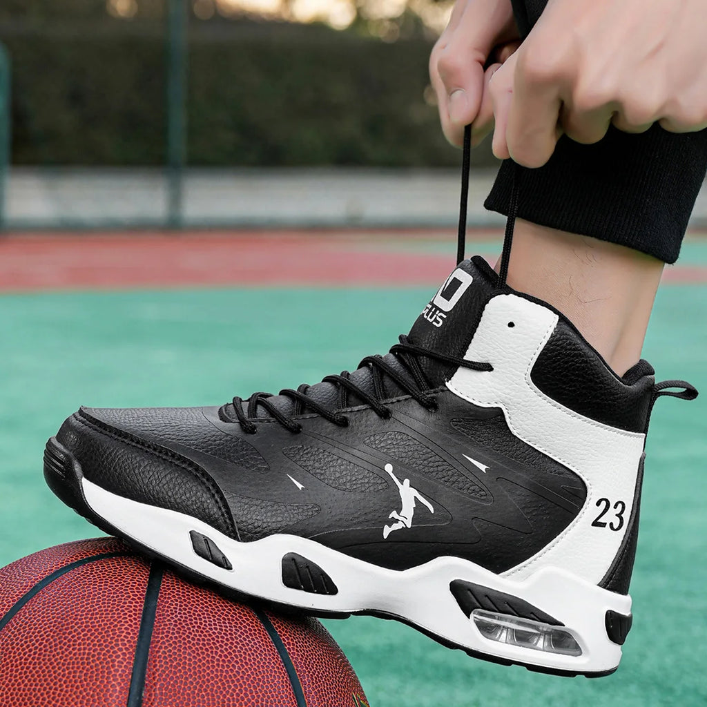 Men's High-Top Air Cushion Basketball Shoes – Non-Slip Breathable Sneakers
