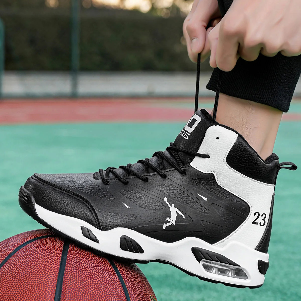Men's High-Top Air Cushion Basketball Shoes – Non-Slip Breathable Sneakers